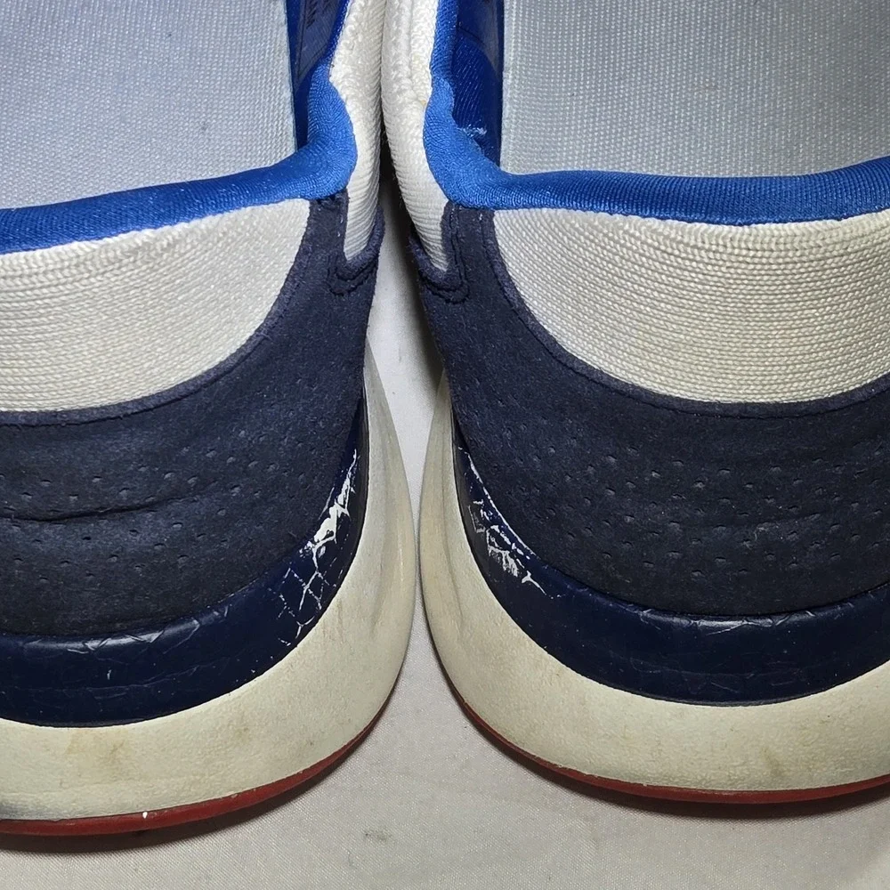 Kizik LIMA Shoes Women's Sz 12.5/ Men's 11 Wide Hands Free Liberty Blue White